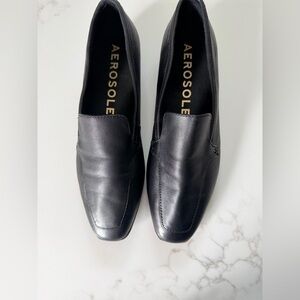 AEROSOLES BLACK SLIP-On Loafer Everest Women’s Shoes-Size 8.